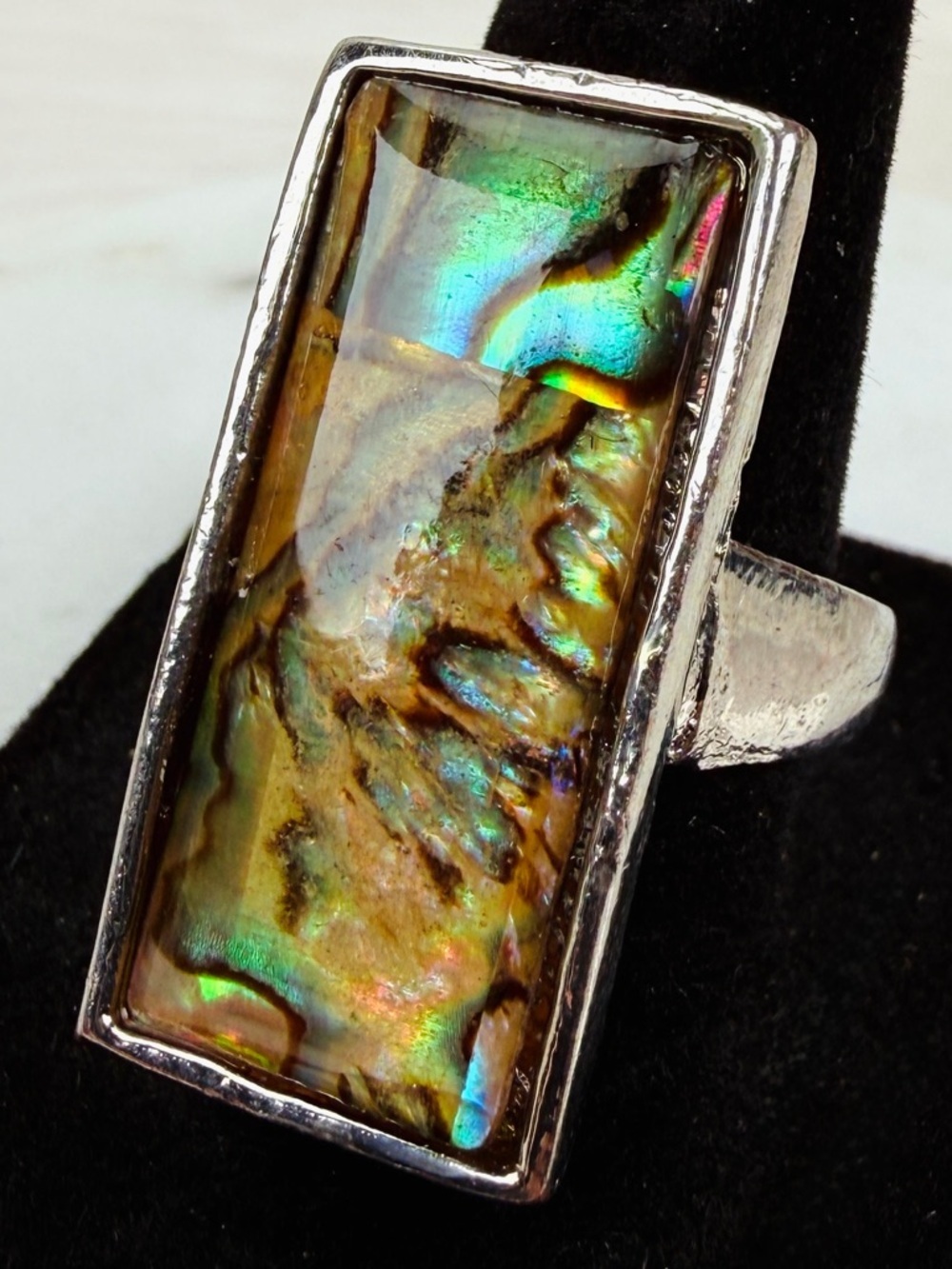 Vintage Silvertone rectangular vintage ring size 7 1/2